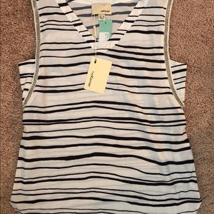 Black & white striped Dressy Tank top